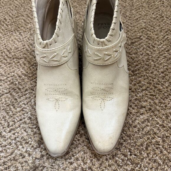 Frye and Co. Palma Stone Ankle Western Boots Beige Stone Color Womens 8M - Picture 2 of 11